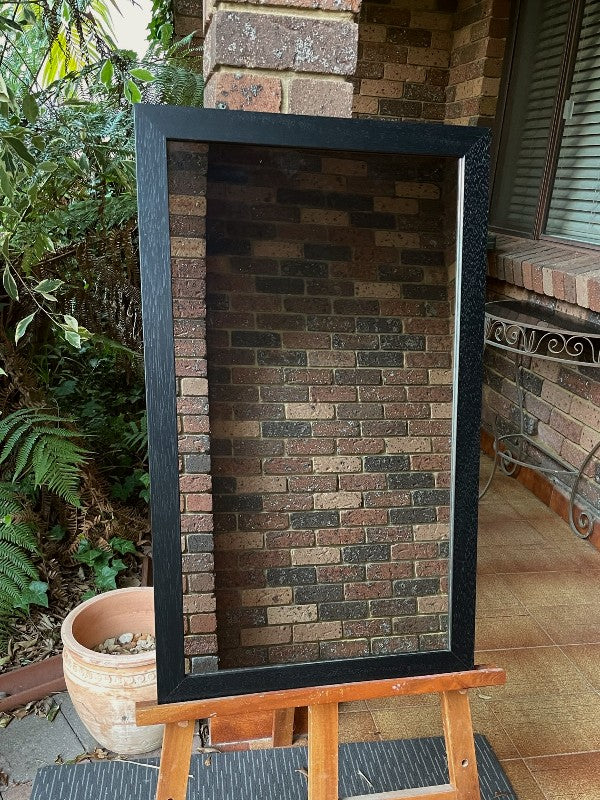  Black Open Grain Timber Framed Mirror