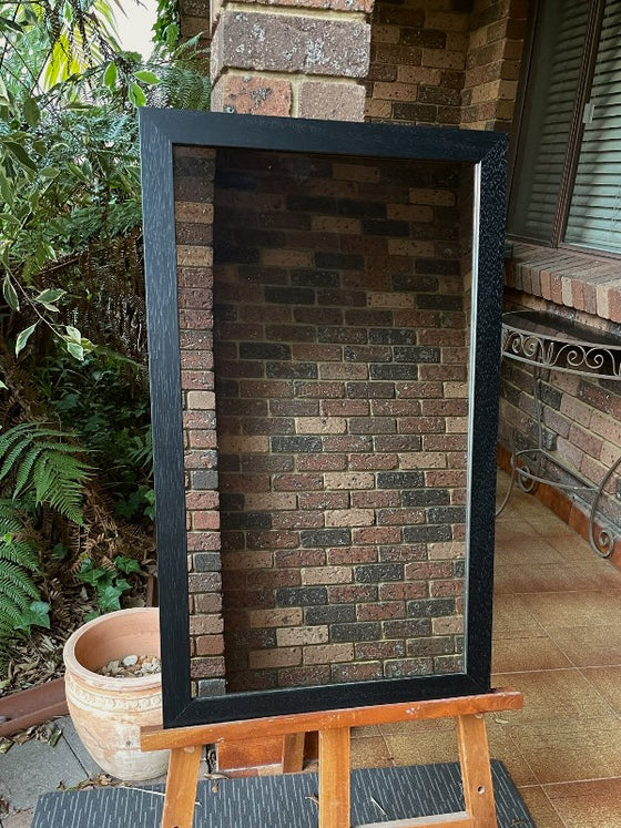  Black Open Grain Timber Framed Mirror