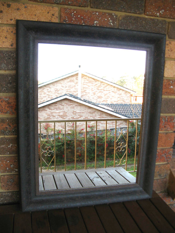 Traditional Aged Charcoal Timber Framed Wall Mirror