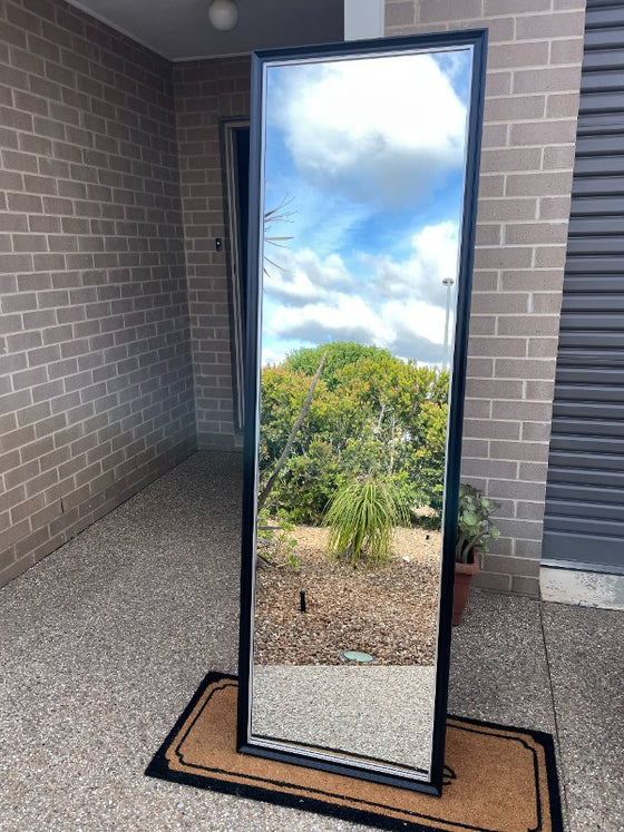 Classic Profile Black & Silver Wood Framed Mirror