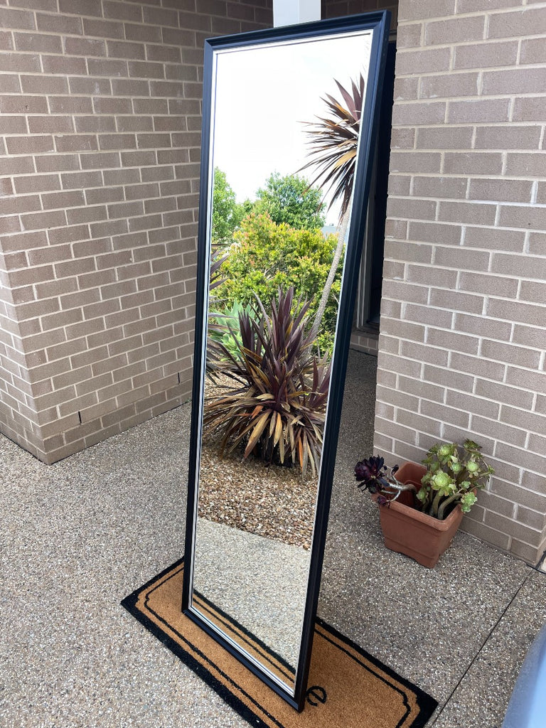 Classic Profile Black & Silver Wooden Framed Mirror