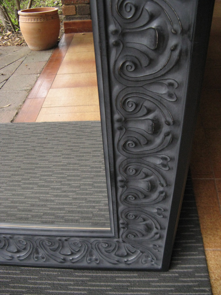 Sale Item Traditional Ornate Black Mirror 200x85cm