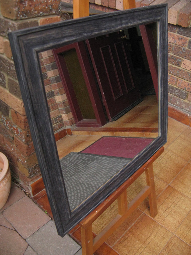 Black Wash Rustic Style Timber Framed Wall Mirror