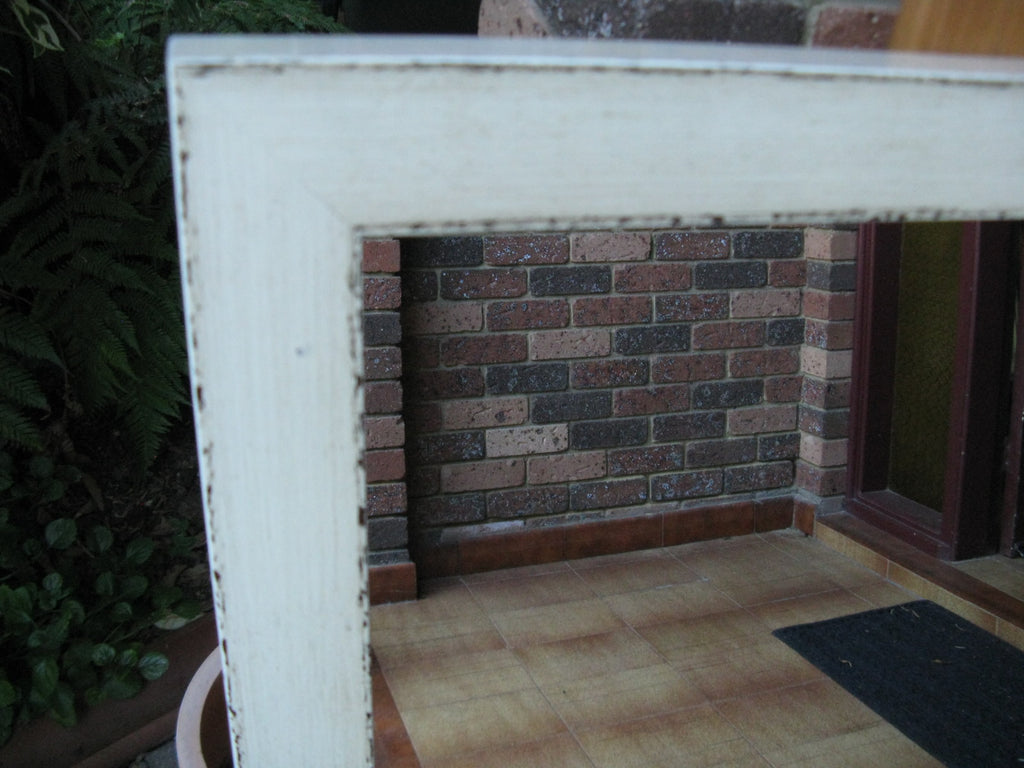 Asian Inspired Aged Ivory Chunky Timber Frame