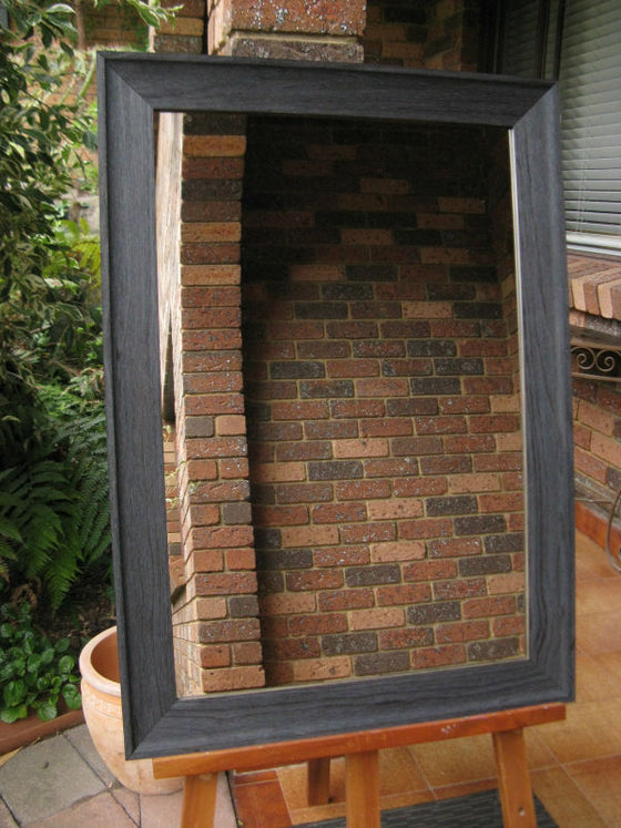 Dune Black Rustic Style Timber Framed Wall Mirror