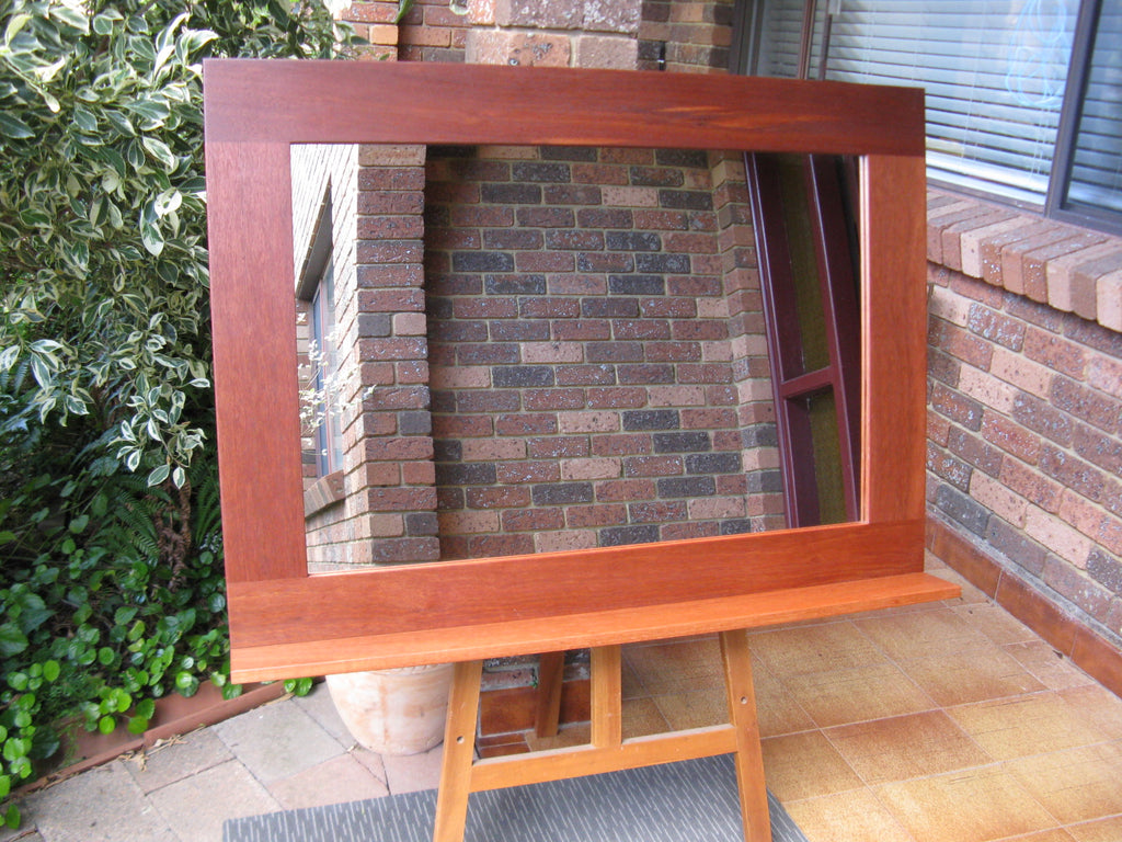 Stunning Australian Hardwood WA Red Karri Timber Mirror with Shelf
