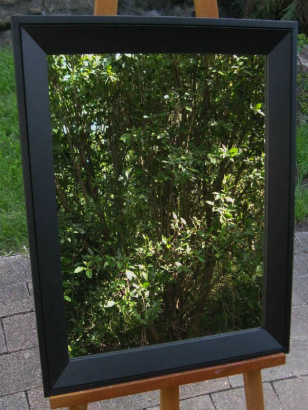Contemporary Style Matt Black Timber Framed Wall Mirror
