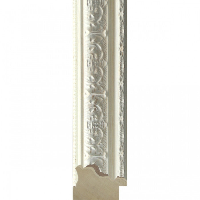 Ornate Antique Style Aged White Timber Frame